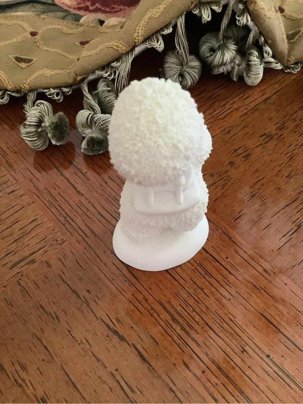 Department 56 White Snow Baby Figurine with Pink Jewel Accent